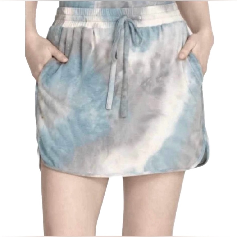 Johnny Was Calme Rain Blue Tie Dye Commuter Short Skirt Size XS & Small